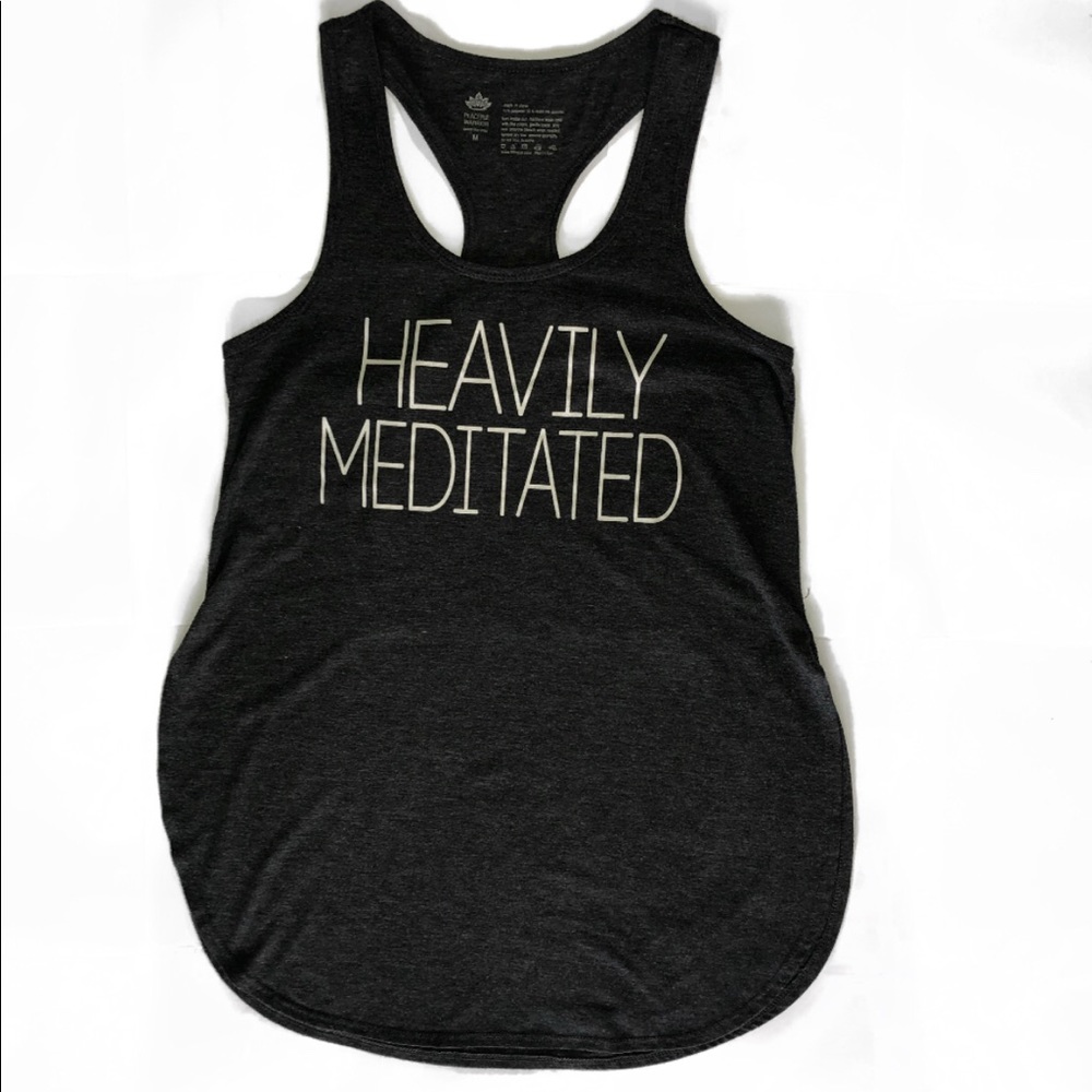 Gray “Heavily Meditated” Yoga Tank